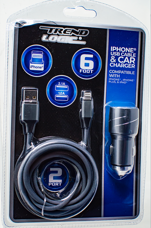 Six Foot iPhone/Lightning Cable + Car Charger