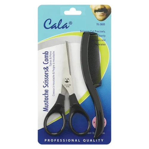 Mustache Scissors & Comb (12 Pack)