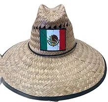 Straw Hat W/ Mexico Flag Patch