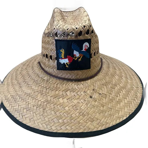 Straw Hat W/ Eagle Patch