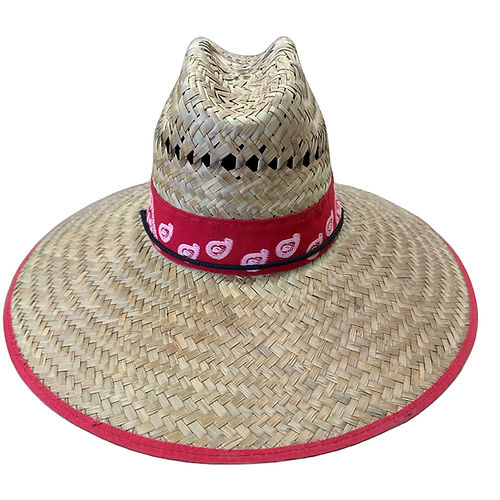 Straw Hat W/ Paisley Print Band