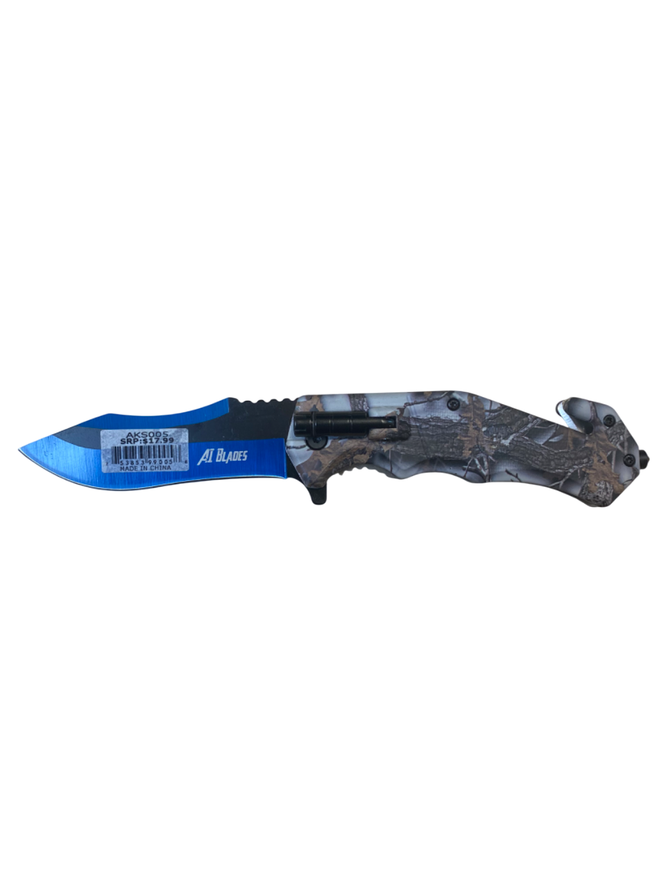 Spring Assisted Pocket Knife- Wood/Camo Design