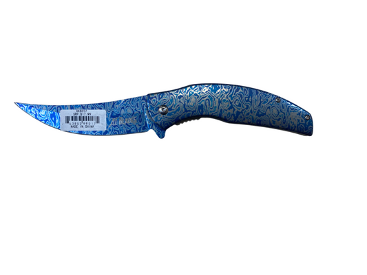 Spring Assisted Pocket Knife- Blue