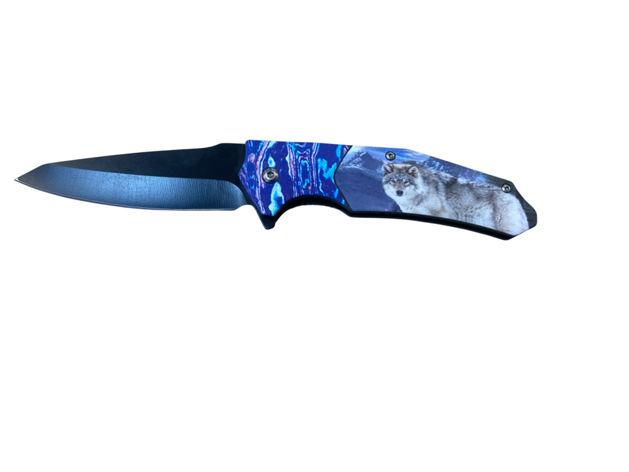 Spring Assisted Pocket Knife- Winter Wolf