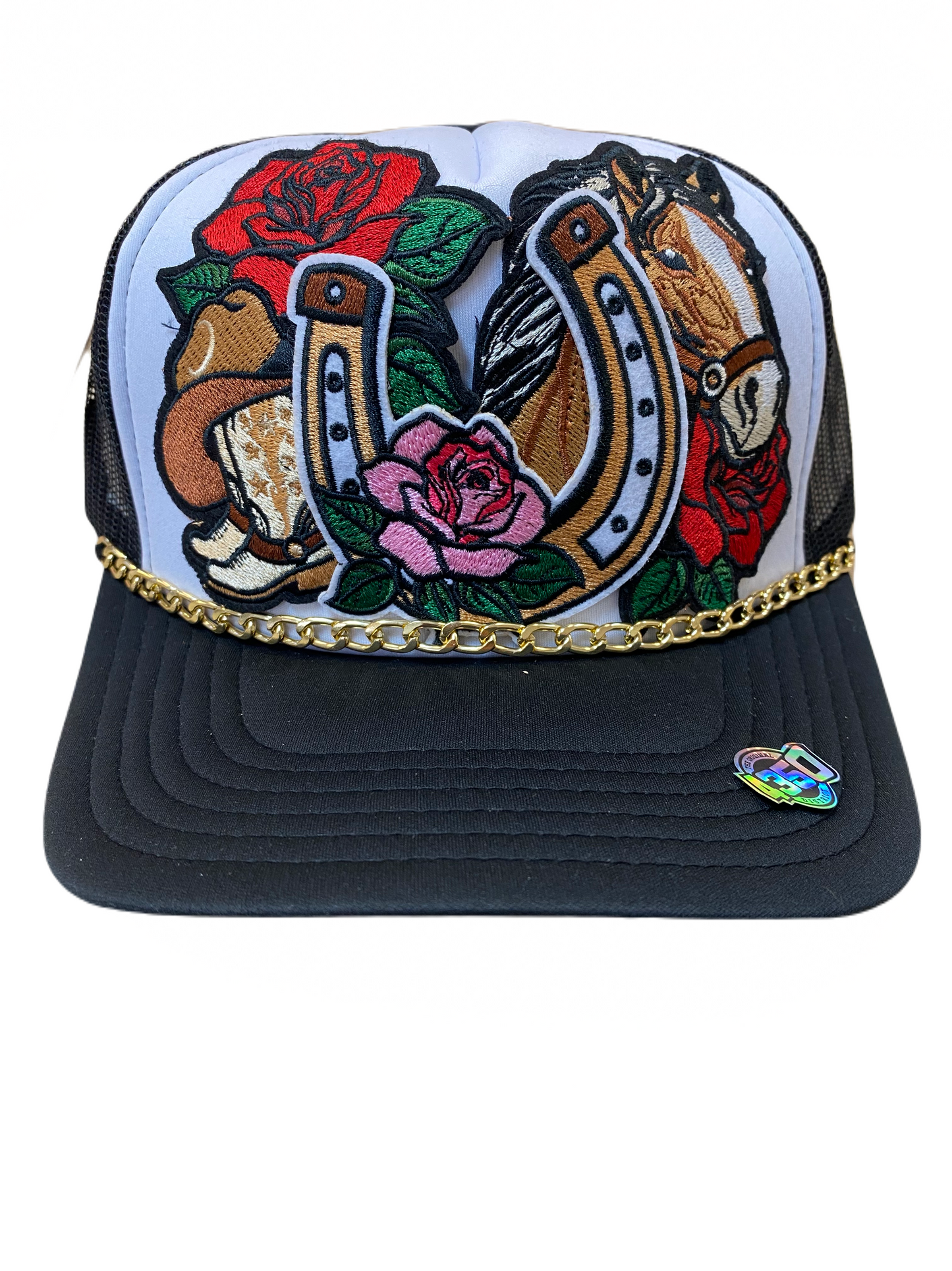 Rodeo Horseshoe and Rose Cap