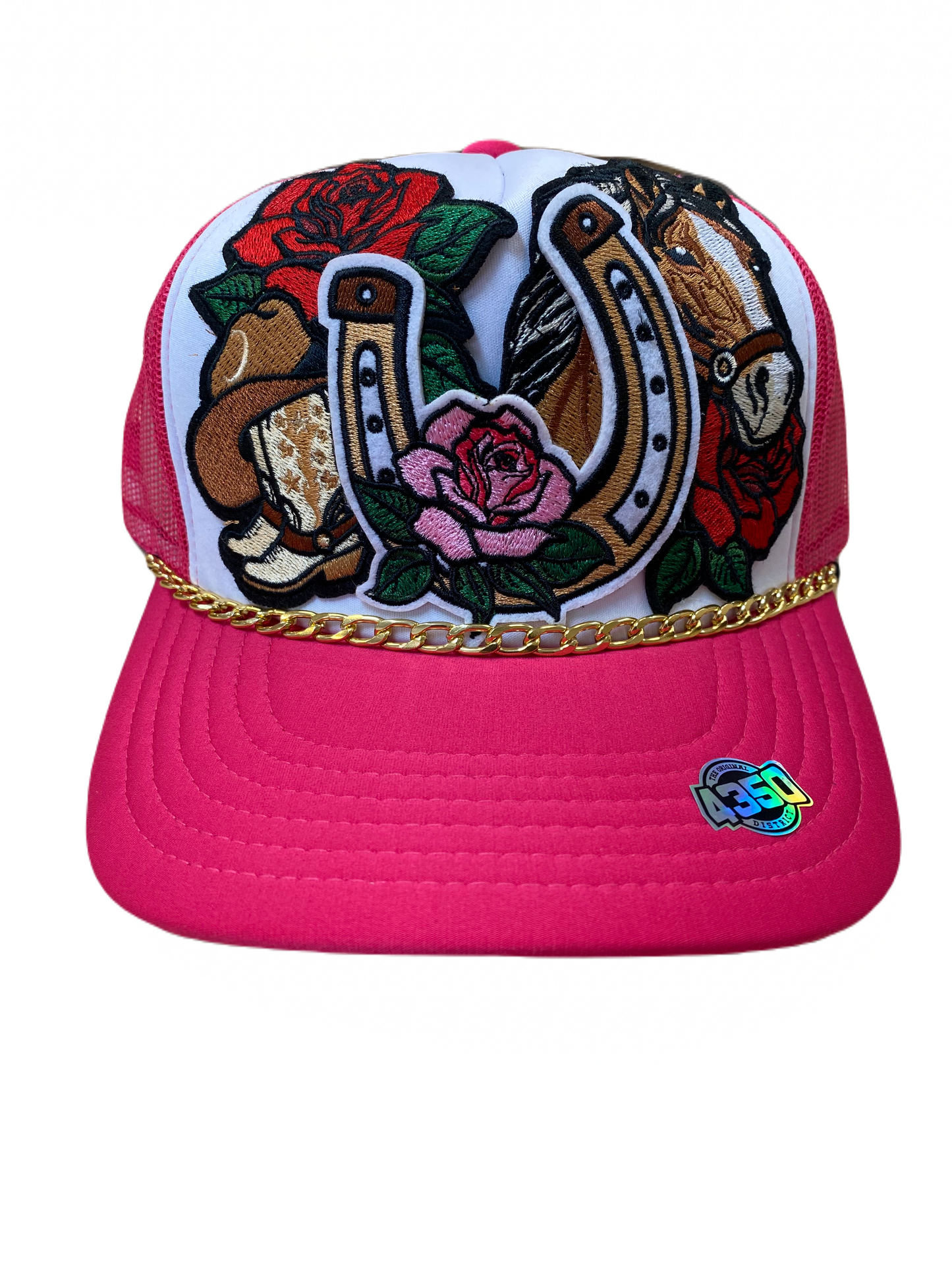 Rodeo Horseshoe and Rose Cap