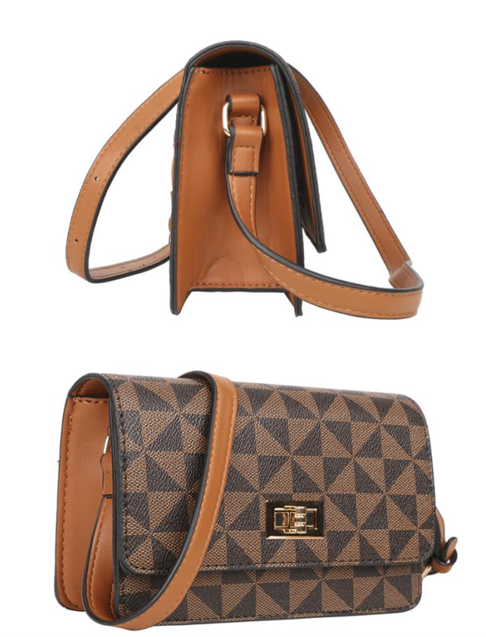 Checkered Design Crossbody Bag