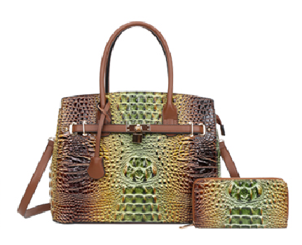 Crocodile Purse Set 2 Piece (Purse and Wallet)