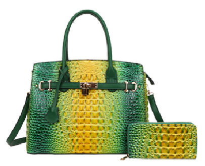 Crocodile Purse Set 2 Piece (Purse and Wallet)