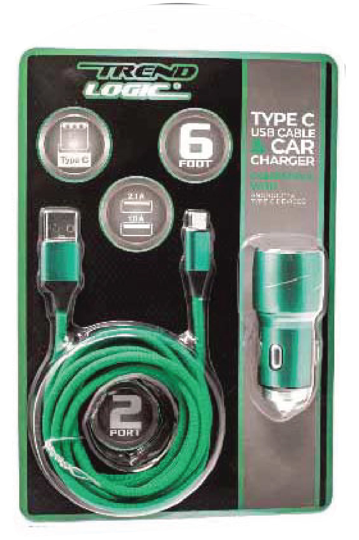 Six Foot Type-C Cable + Car Charger