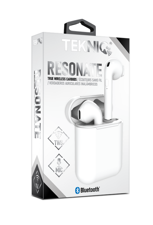 Tekniq Wireless Earbuds White